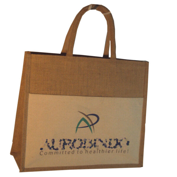 jute bags with front pocket.
