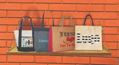 colorful jute bags