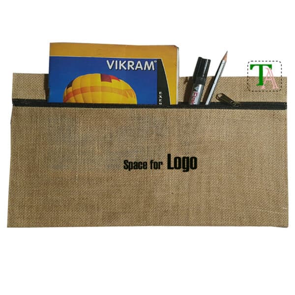 Fabric pencil case - jute fabric