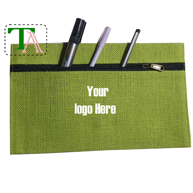 jute pencil case with logo