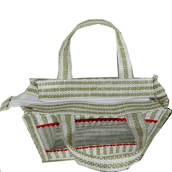 Personalised Jute Return Gift Bag stripe jute1004 - Image 2